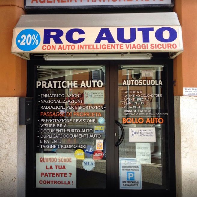 autoscuola baldazzi vetrina