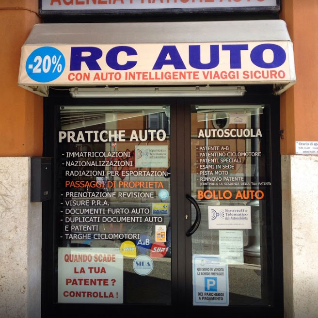 autoscuola baldazzi vetrina